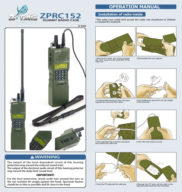 Z тактический страйкбол Зан/PRC-152 макет радиоприемника связь чехол военный PRC 152 Talkie Walkie чехол для PRC-148 антенна нет функции