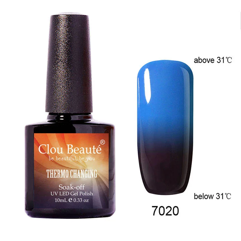 Clou Beaute термо меняющийся Гель-лак для ногтей замачиваемый УФ-Гель-лак для ногтей УФ/светодиодный температурный Гель-лак стойкий лак - Цвет: 7020