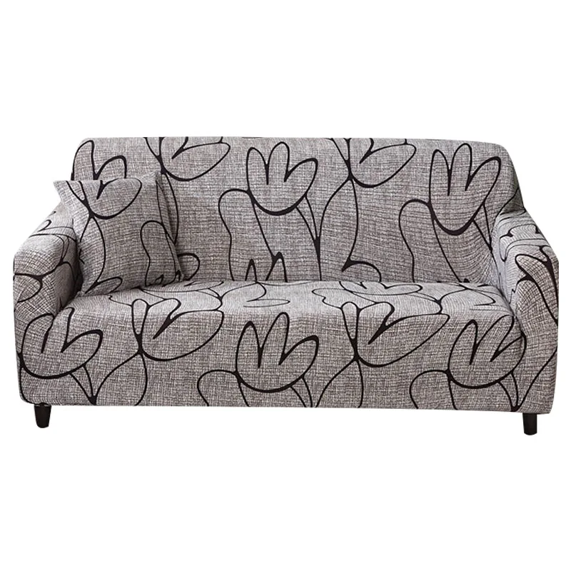 Чехол для дивана, эластичный чехол для дивана с принтом, чехол для дивана из спандекса, протектор для мебели для гостиной, кожа, L форма диванов - Цвет: Smoke Gray