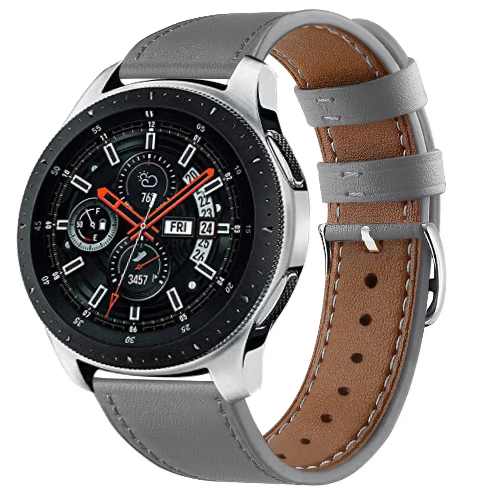 22 мм кожаный ремешок для часов samsung Galaxy Watch 46 мм ремешок для gear S3 классические часы huawei ремешок из натуральной кожи 93002 - Цвет ремешка: 5
