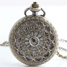 Antique Vintage Quartz Steampunk Pocket Watch Spider Web Hollow Women Men Pendant Necklace Chain Gifts