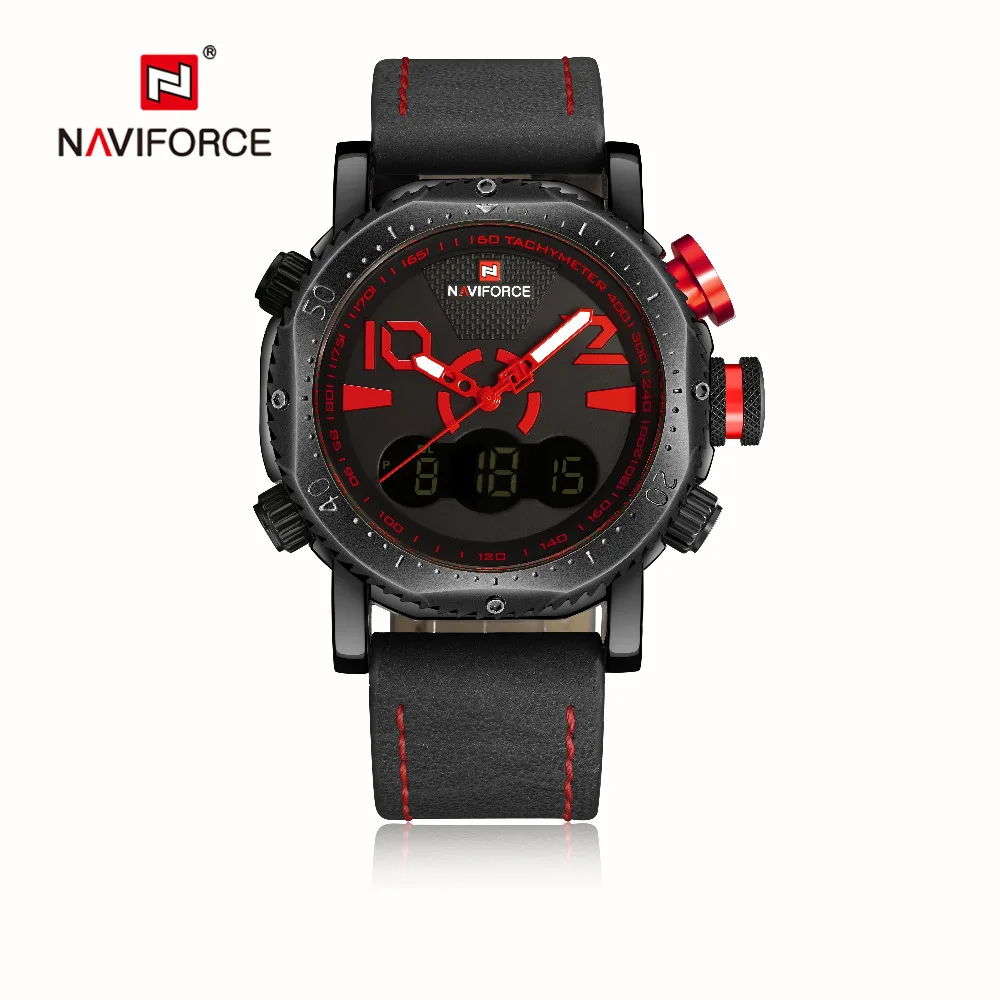 

New Sport Men Watch Naviforce 9094 LED Digital Analog Electronic Quartz Watches Waterproof Male Clock Relogio Masculino Calendar