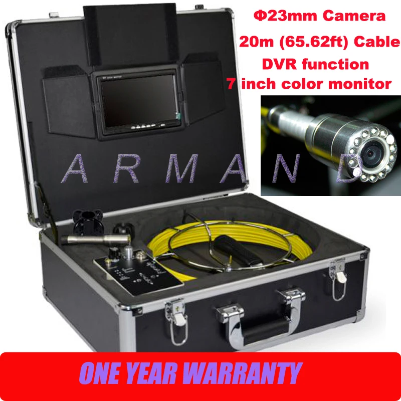 

Pipe Inspection Camera System Sewer Pipeline Surveys 710D DVR Video recording 8GB SD card Industrial Endoscope