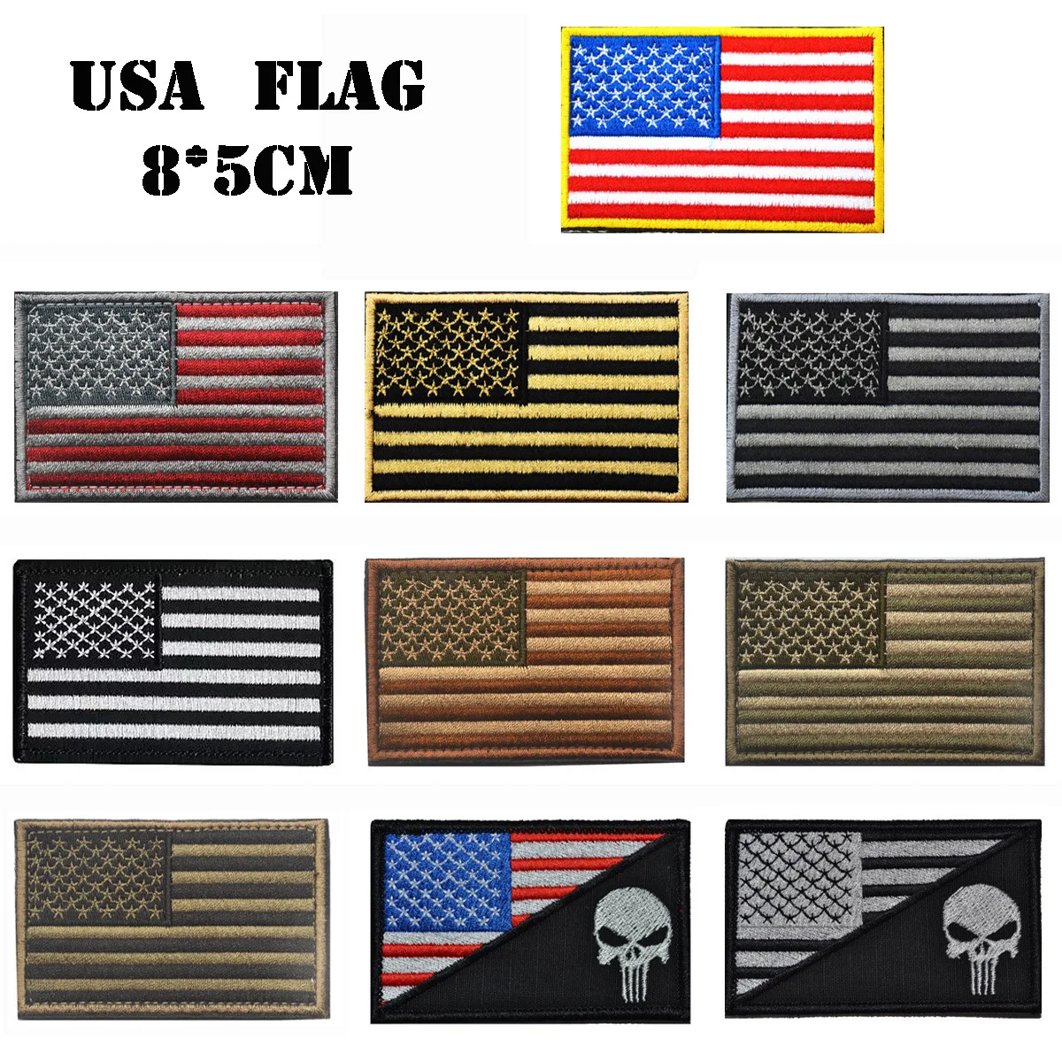 Embroidered USA Flag 3D Badge Tactical Combat Badge Fabric USA National