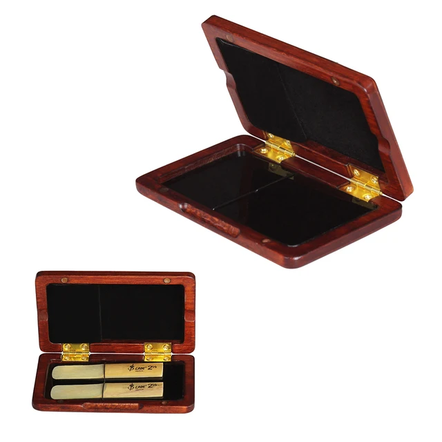 Solid Wood Reed Case Wooden Saxophone Reed Holder Box for Tenor/ Alto/ Soprano Saxophone