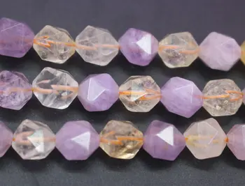 

Natural Faceted Star Cut Lemon Crystal Quartz Nugget Beads,8mm 10mm 12mm Quartz Nugget beads, 15 inch strands