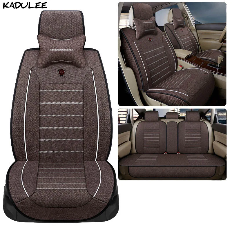 KADULEE flax car seat cover for kia ceed rio 3 4 soul spectra cerato niro sportage 3 4 rio k2 Auto accessories car-styling - Название цвета: brown VTI