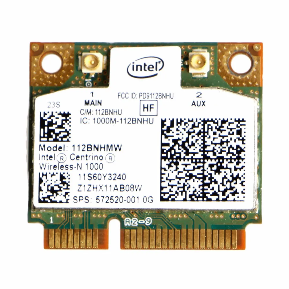 Intel Centrino Беспроводная-N 1000 802,11 b/g/n 112 BNHMW Половина мини PCI-E Wi-Fi карта