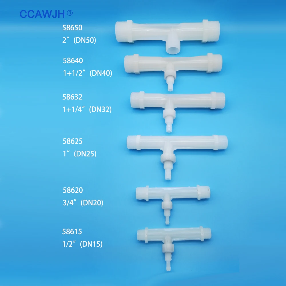 PVDF 1/", 3/4", ", 1,25", 1,", 2" эжектор Вентури смесь озона с водой со встроенным антиобратным клапаном антиокисления