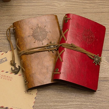 

Retro Anchor Faux Leather Cover Notebook Journal Diary Blank String Nautical