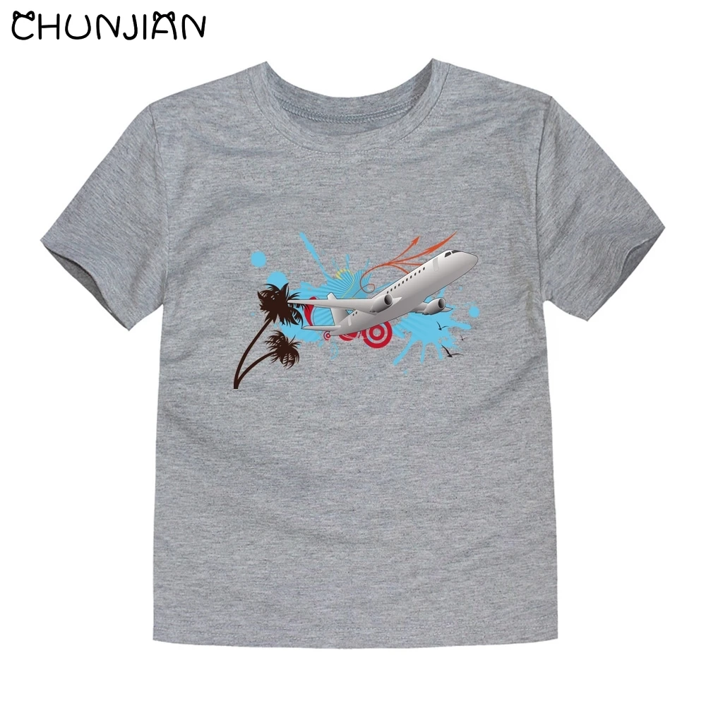 

2018 children t shirts for girls boys cotton t shirt girls T-Shirt kids t shirts summer Tops & Tees kids plane shirt