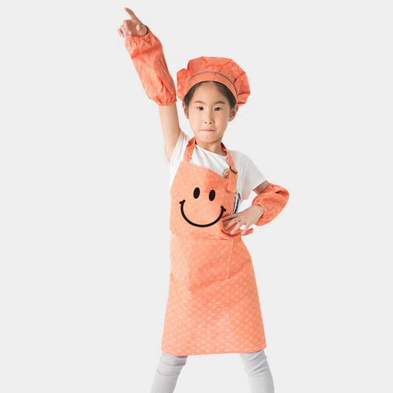 

Kindergarten children painting clothes children eat anti-oil artist aprons girl boy overalls smile aprons