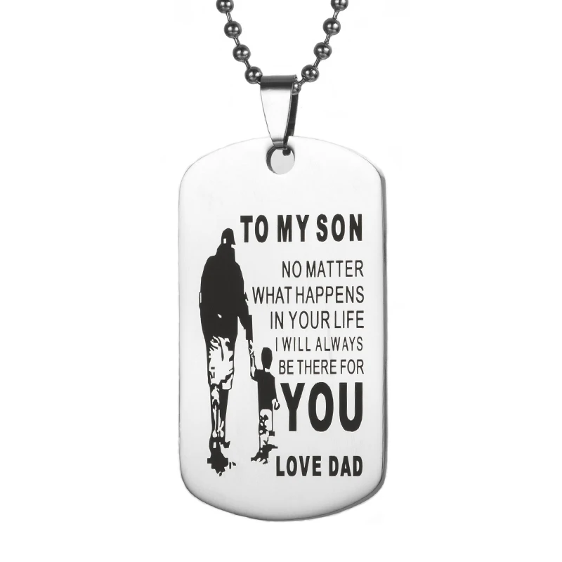 to my son dog tag necklace