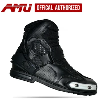 

Moto Microfiber Leather Motorcycle Short Boots Professional moto shoes Racing bota motociclista Motorcycle Boots AMU XBT10&XBT15