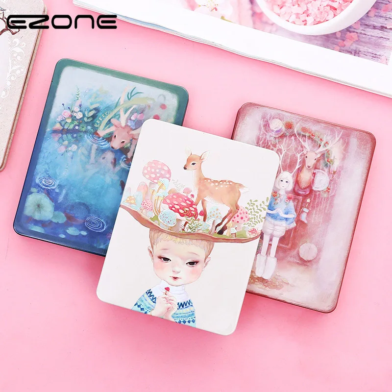 

EZONE Vintage Notebook For Daily Diary Blank Page Kawaii Girls Deer Flowers Pattern Retro Notepad Sketching Students Note Supply