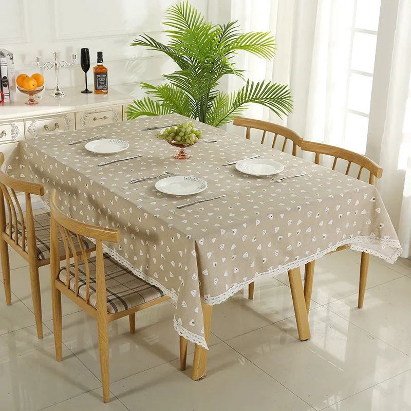 

Simanfei Waterproof Table Cloth Simple Modern Home Textile Table Cover Meatball Shape Cotton and Linen Oil-proof Tablecloth