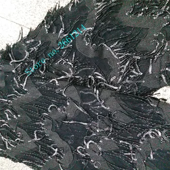 

best Quality BZL-59203 black embroidered African Tulle Lace Fabric Latest African French Lace Fabric with sequins
