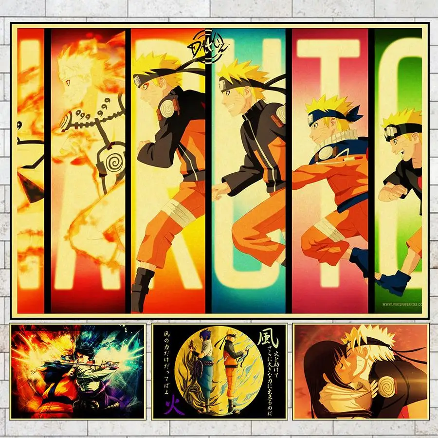 

Japanese Anime Naruto Posters Naruto Figures Collection Anime Wall Stickers Interior Bars Coffee Shops Decorative Painting