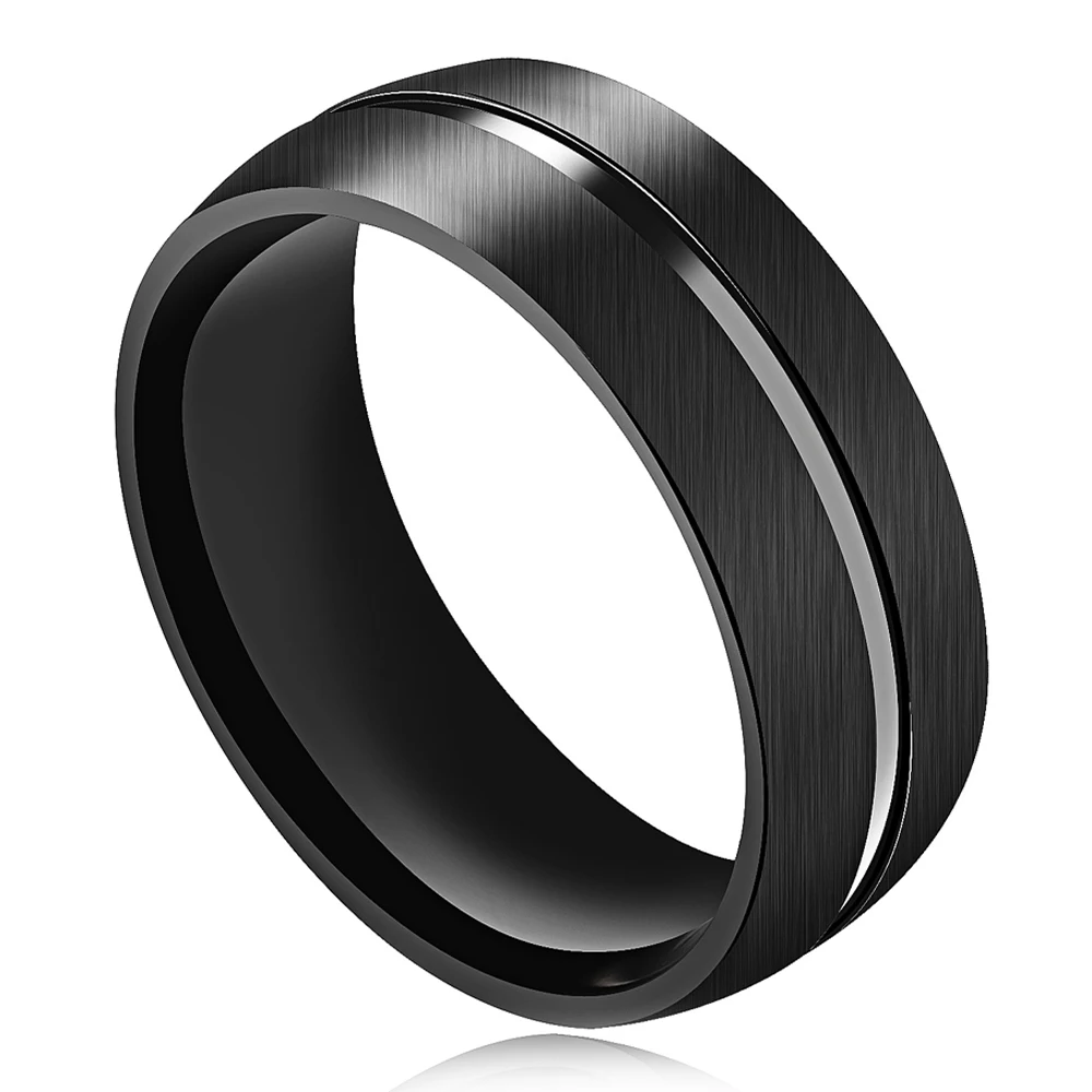 Black Stainless Steel Ring Men Jewelry Mirror Polished Brand Rings Anel
