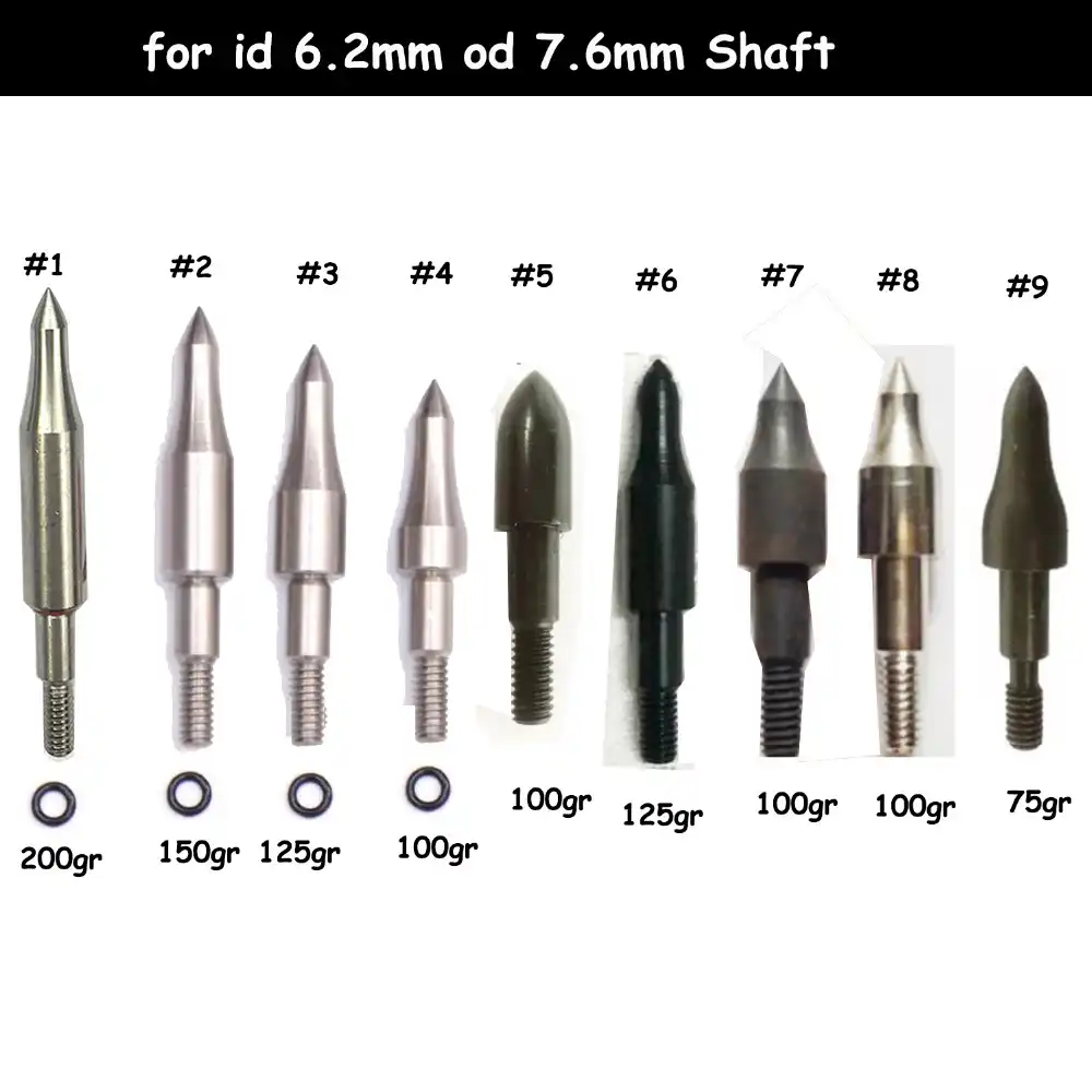 DIY 75 100 125 150 200 250 300 Grain Stainless Steel Arrow Point Tip