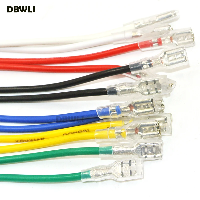 25 Yellow Fully Insulated Female Spade Crimp Terminals 6.3mm Cable Connectors