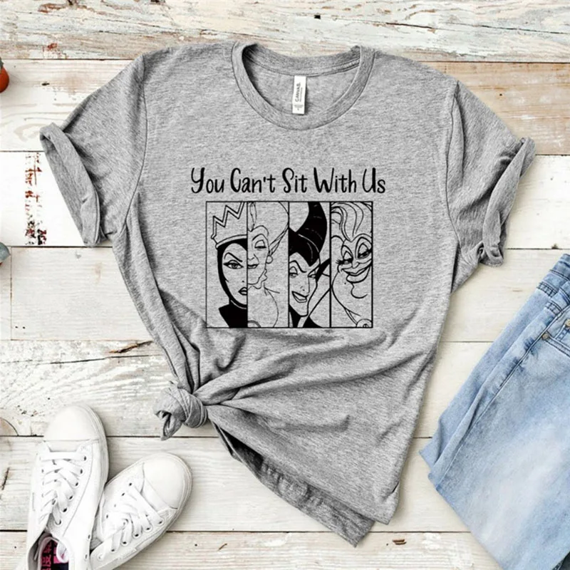 FJUN новая забавная футболка You Can't Sit With Us злой королевы с принтом злодей женская