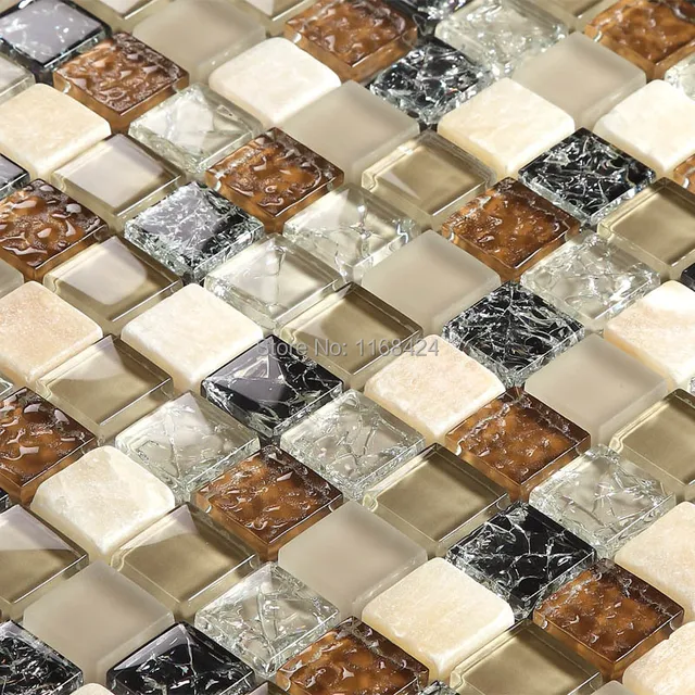 Brown Mixed White And Black Color Gl Mosaic Tiles For Kitchen Brown Mixed White And Black Color Gl Mosaic Tiles For Kitchen Backsplash Tile Bathroom Shower Fireplace