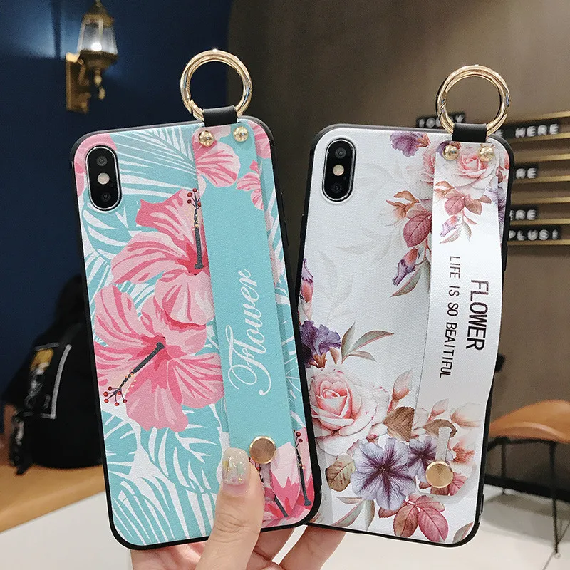 

Huawei P30 P20 Pro Case Huawei P30 20 Lite Case Soft TPU Cover Fashion Metal Ring Wrist Strap Phone Case For Huawei P 30 P20