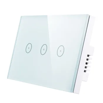 

US Standard 10A/Gang Smart WIFI Switch 3 Gang 1 way Touch Panel,Wireless Remote Wifi Light Switch,Works With Alexa Google Home