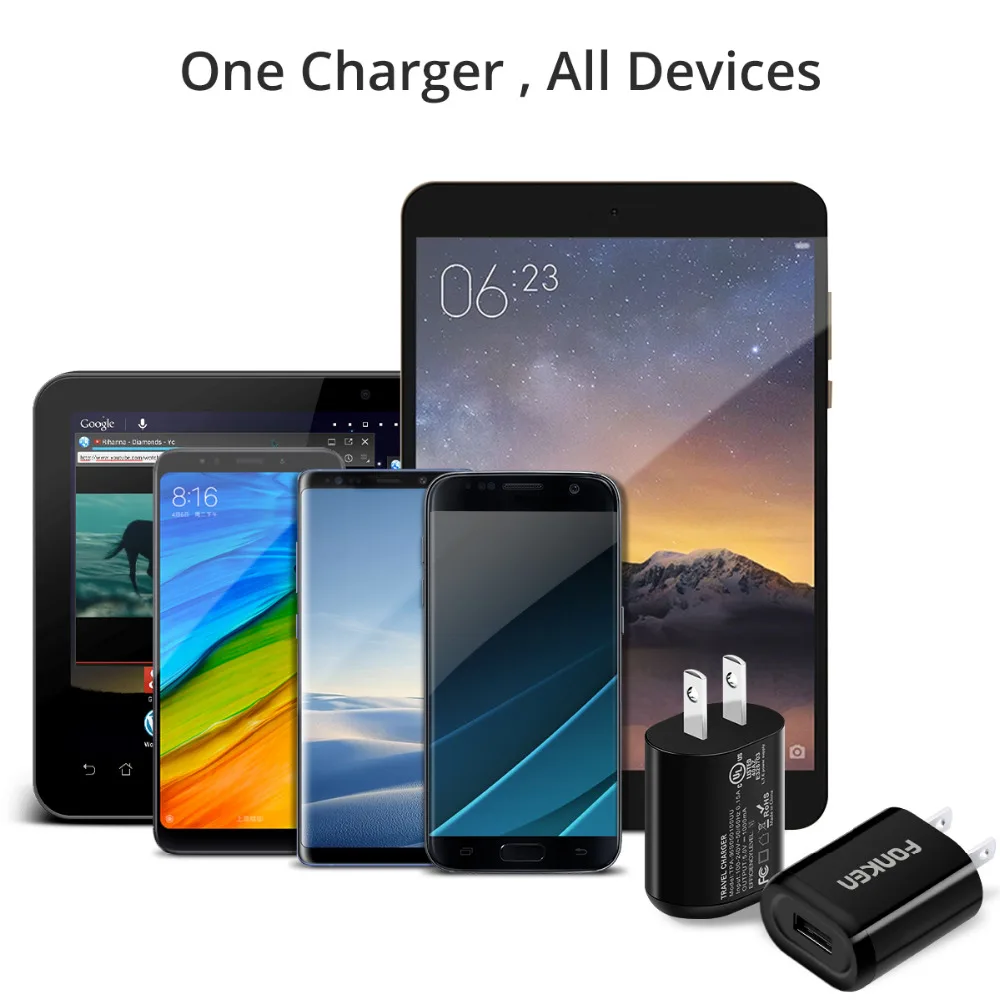 FONKEN 5V 1A USB зарядное устройство UL сертифицированное Универсальное для телефона