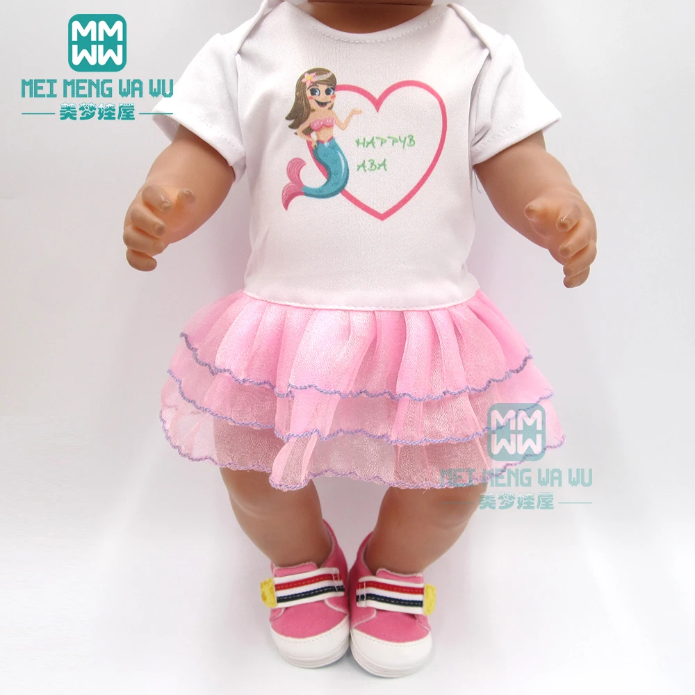 Одежда для куклы подходит 43-45 см новорожденная кукла стрейч розовый радуга Пони платье принцессы