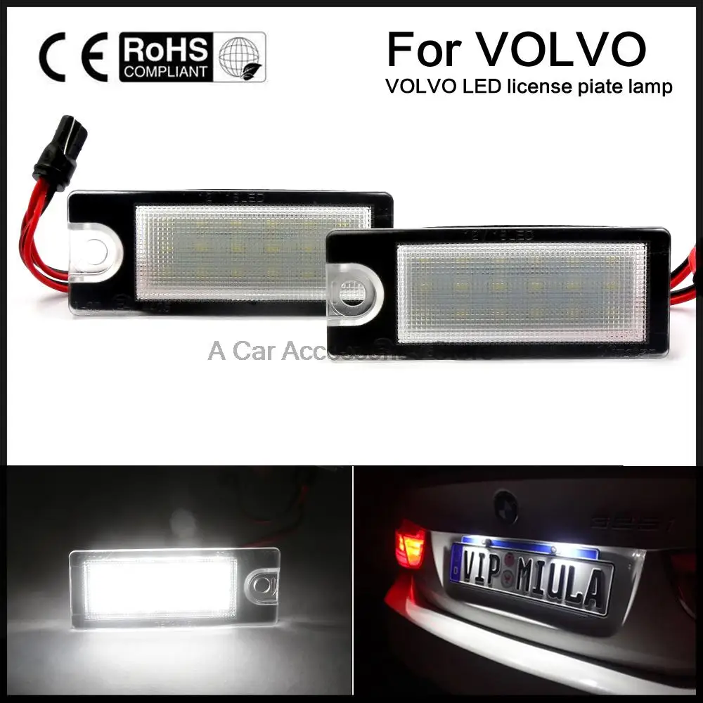 2pcs car Error Free LED License Plate lights fit for Volvo S80 1999