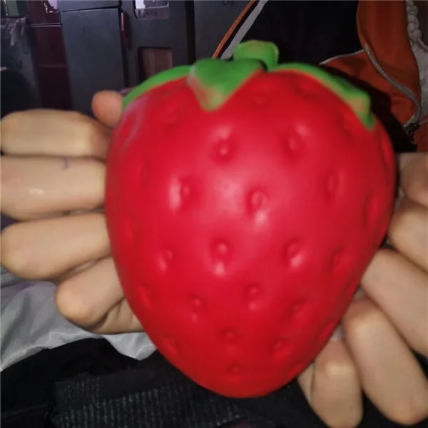 Big Jumbo Juicy Squishy Strawberry Fake Artificial Food Fruit Memory Foam Venting toys - Buyer Show 1