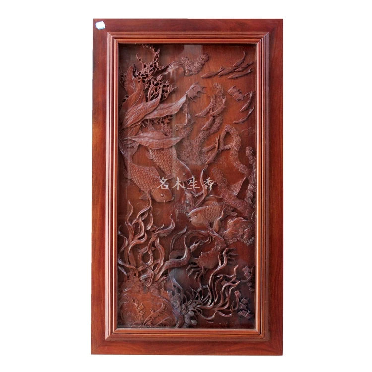 

Dongyang wood carving plaque hanging boutique cross screen pendant Chinese classical partition May there be surpluses every year