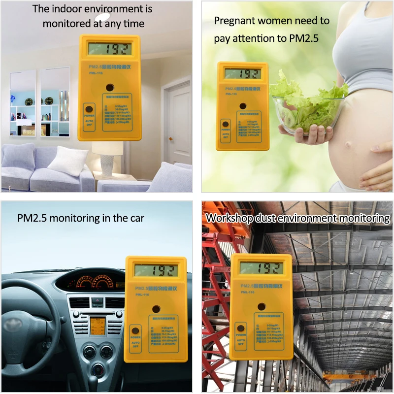 PM2.5 Detector Air Quality Monitor Particle Dust Air Tester Protection