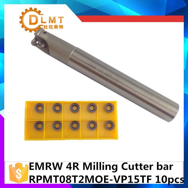 EMR C10 4R10 120 C16 4R16 150 + 10psc RPMT08T2 Индексируемые Наплечные концевые фрезы Arbor режущие