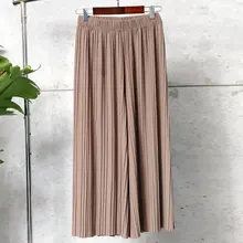 Women Chiffon Pants 2019 Summer Loose Oversize Wide Leg Pants Female High Waist Straight Capri-pants Feminino Women Chiffon Pants 2019 Summer Loose Oversize Wide Leg Pants Female High Waist Straight Capri-pants Feminino