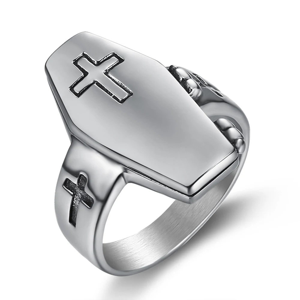 

Vintage Punk Cross Pirate Captain Ring For Men / Stainless Steel Gothic Jewelry Ring Wholesale Dropshipping SP325