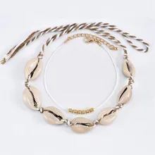 Boho Seashell ножной браслет для Для женщин натуральная морская раковина пляжные леггинсы браслет Cheville Femme золотые бусины из