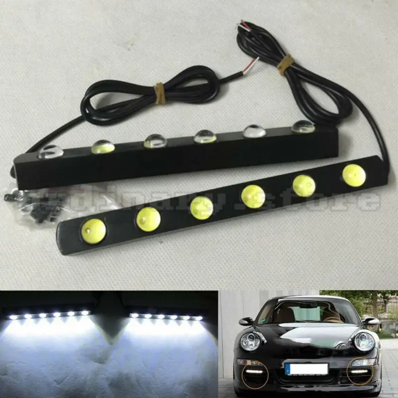1 пара металлический корпус Eagle Eye Hawkeye 6 светодиодный автомобильный Белый DRL