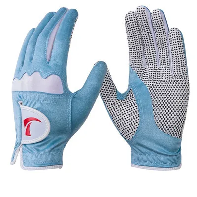 1 пара Для женщин дышащая микрофибра перчатки для гольфа из ткани на нескользящей подошве прочные перчатки левой и правой руки спортивные перчатки D0632 - Цвет: Синий