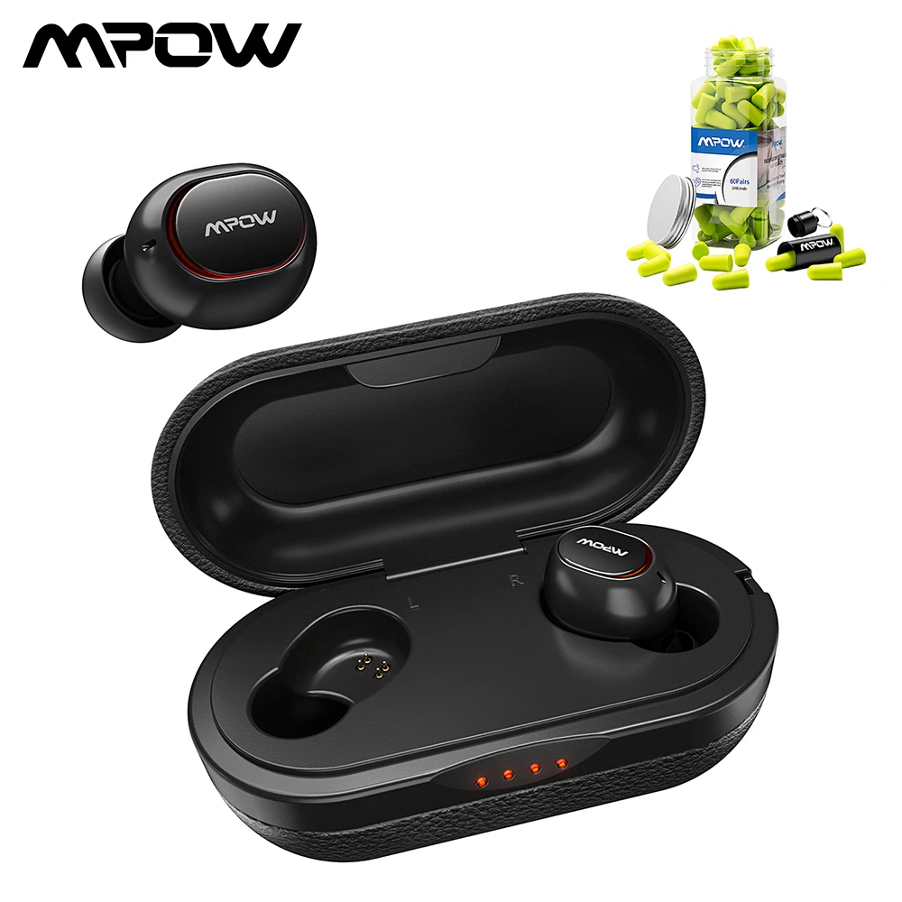 

Mpow T5 TWS Bluetooth 5.0 Earphone 3D Stereo Wireless Handsfree Earphones Mini AptX Earbuds IPX7 Waterproof With 36H Playtime