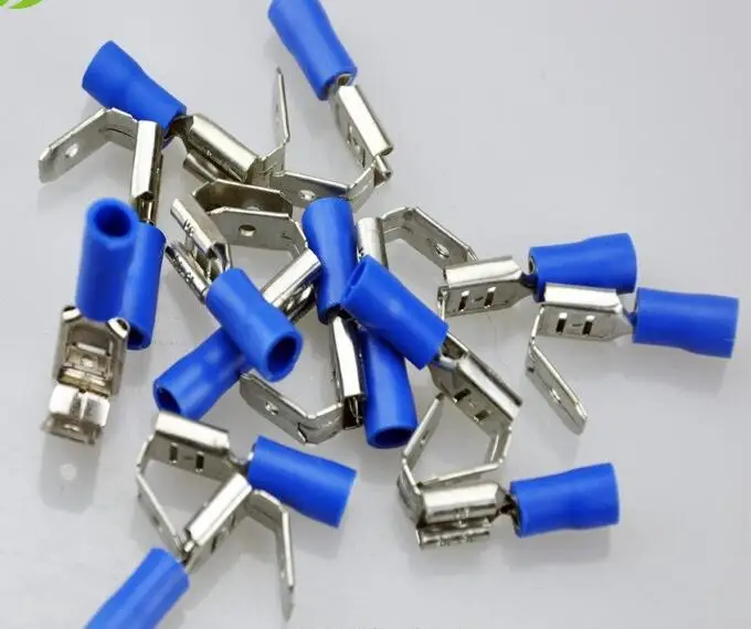 

50x Insulated Blue Piggyback Female Spade Connector Terminals Crimping Connectors