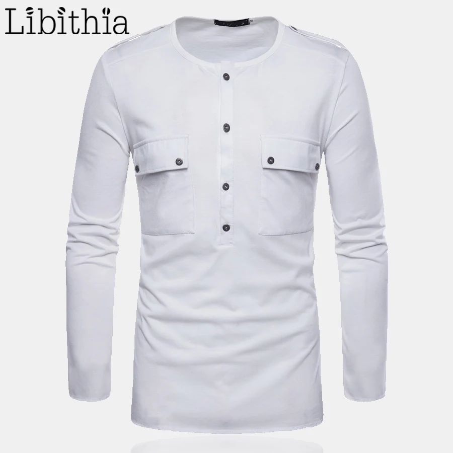 Shipping natural for t plain colors men pockets shirts yarn with discount