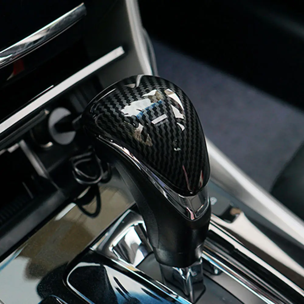 ABS Carbon Fiber Interior Gear Shift Lever Knob Trim Fit For 2014 2015 2016 2017 Honda Accord 9th 9.5th Accessories Car Styling ABS Carbon Fiber Interior Gear Shift Lever Knob Trim Fit For 2014 2015 2016 2017 Honda Accord 9th 9.5th Accessories Car Styling
