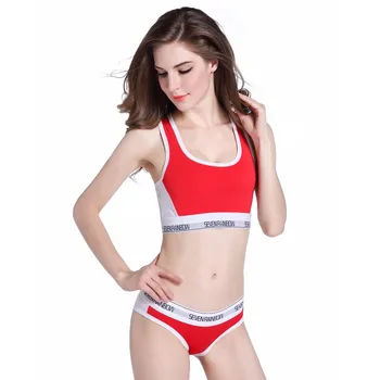 

SEVENRAINBOW New style women's underwear color mixing Bra Set cotton Briefs Bras Sets comfortable Vest intimates Seamless Sexy