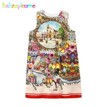 Летняя одежда для детей от 4 до 8 лет вечерние платья модные платья принцессы без рукавов из хлопка для маленьких девочек BC1605