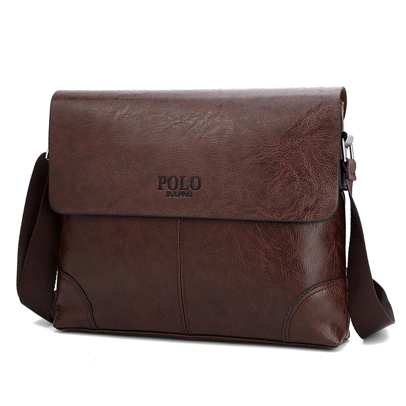 

Polo Sulppai Men Bags New Arrival PU Leather Business Men's Messenger Bags Big Capacity Satchel