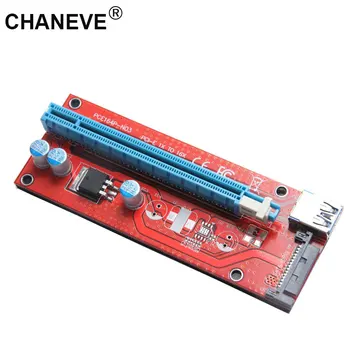 

CHANEVE VER007S PCI Express PCIE PCI-E Riser Card 007 007S 1x to 16x Extender USB3.0 Cable 15pin SATA for BTC Mining Miner