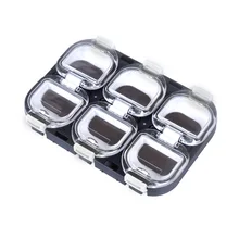 Мини водонепроницаемая рыболовная коробка для рыбной ловли, Рыбная ловля для хранения крючков с магнитом 6 отсеков красный/черный